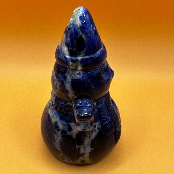 Sodalite snowman gemstone metaphysical sculpture - Picture 5 of 13